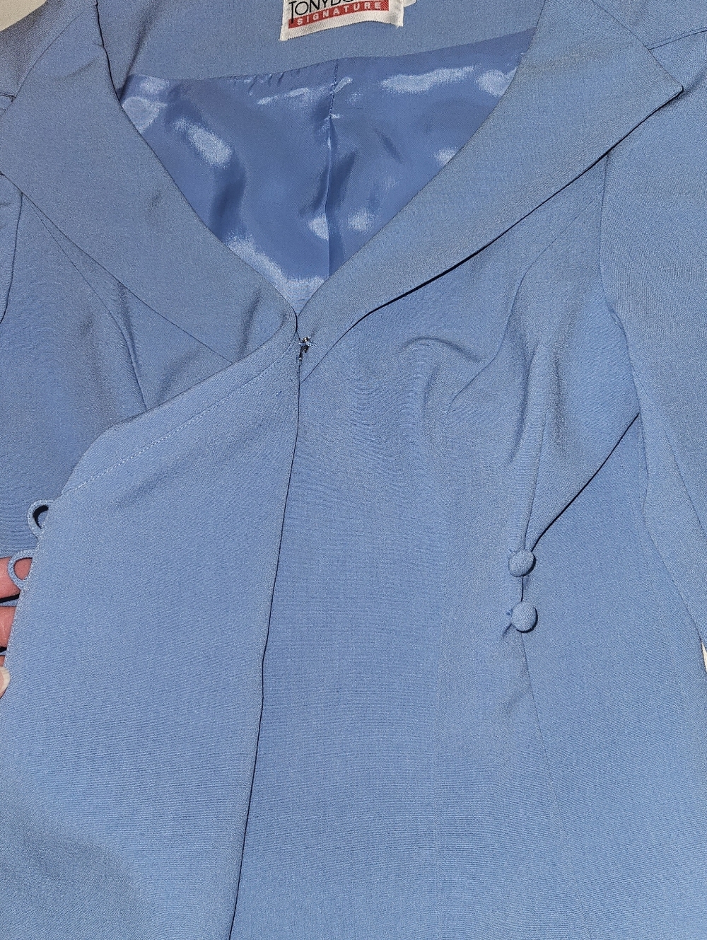 ✨ Tony Bowls Signature Blue Asymmetrical Blazer 6 ✨ - Picture 8 of 10